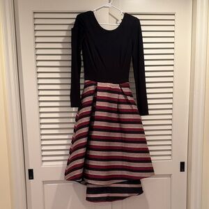 Hutch Black and Pink Striped Long Sleeve Dress